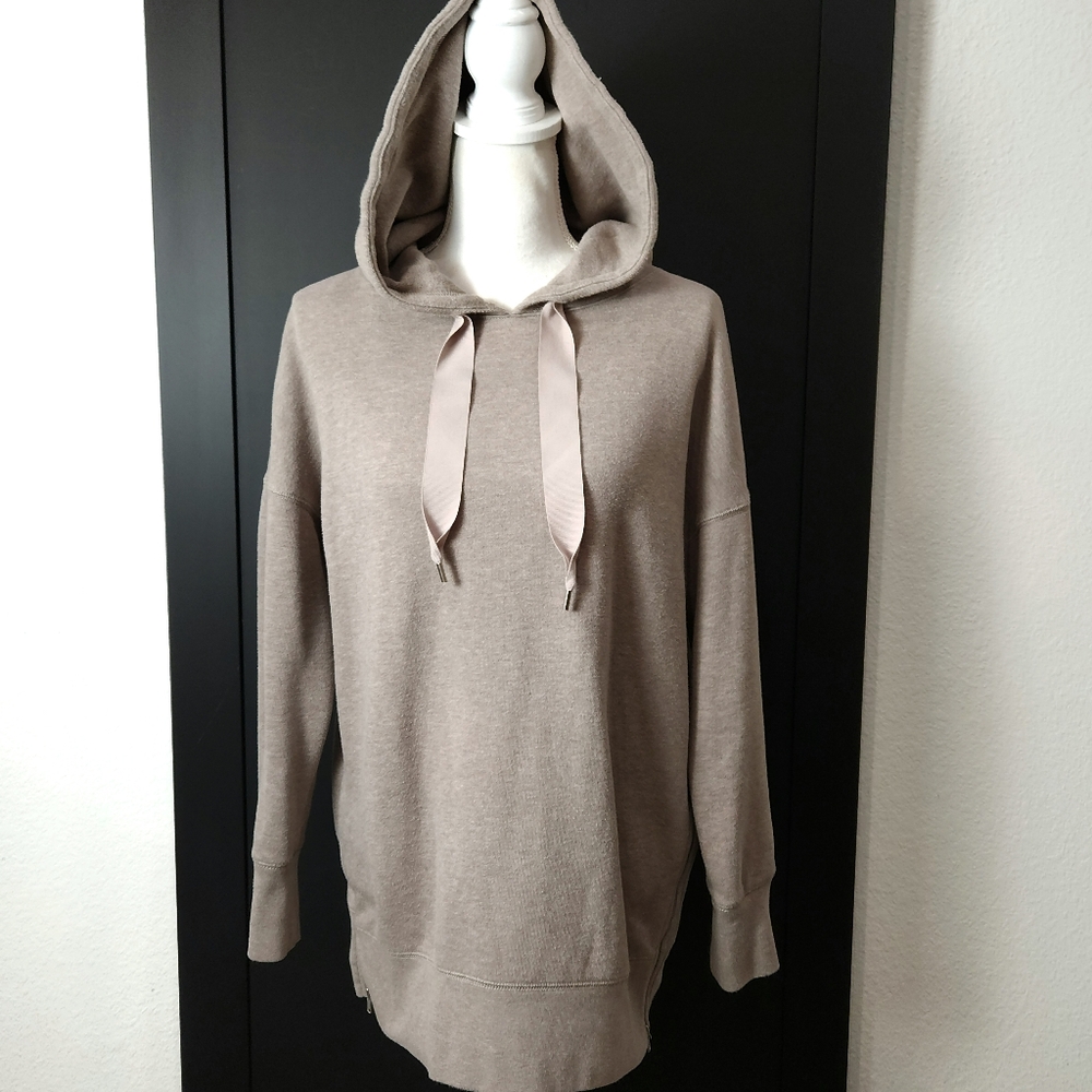 Aerie Beige Oversized Hoodie With Zippers on The Side Size Small - Picture 4 of 12